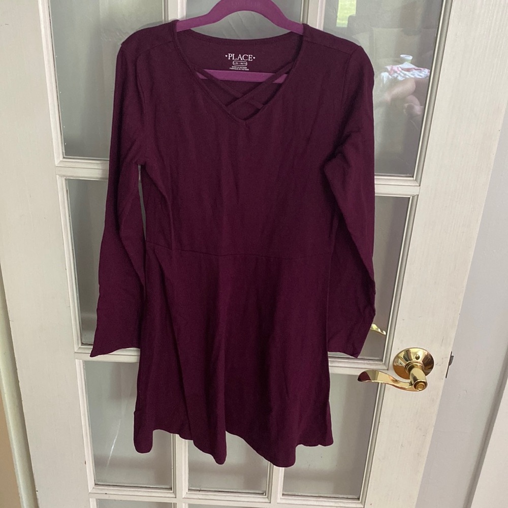 Old Navy Maroon Criss Cross Front Dress size large